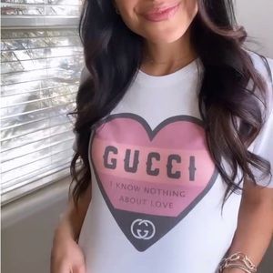 pink heart graphic tee